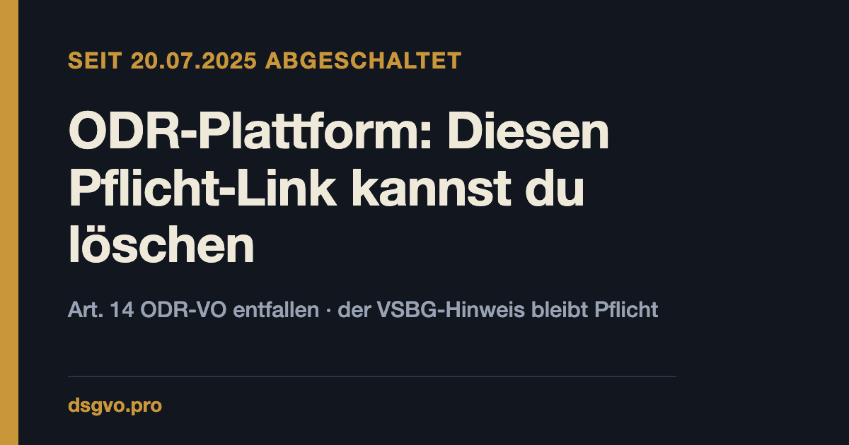 ODR-Plattform abgeschaltet: Diesen Link kannst du löschen