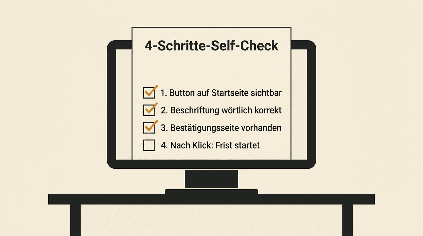 Widerrufsbutton im Online-Shop prüfen: Der 4-Schritte-Self-Check vor dem 19. Juni 2026